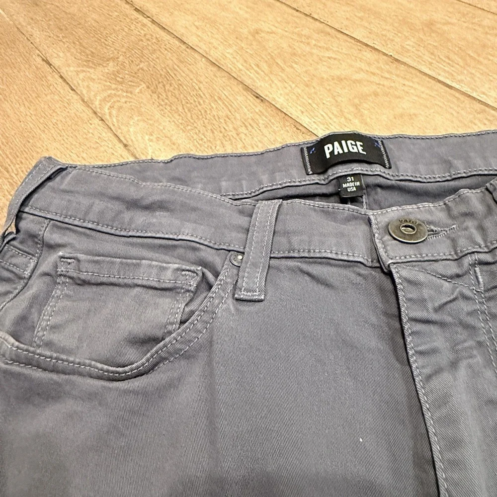 Paige Federal Jeans Mens 31 Gray Moon Shade Slim Straight Stretch Made USA